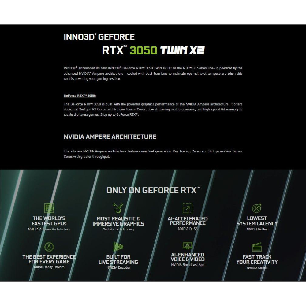 INNO3D 映眾 RTX3050 6GB GDDR6 TWIN X2 顯示卡 RTX 3050 光華-細節圖4