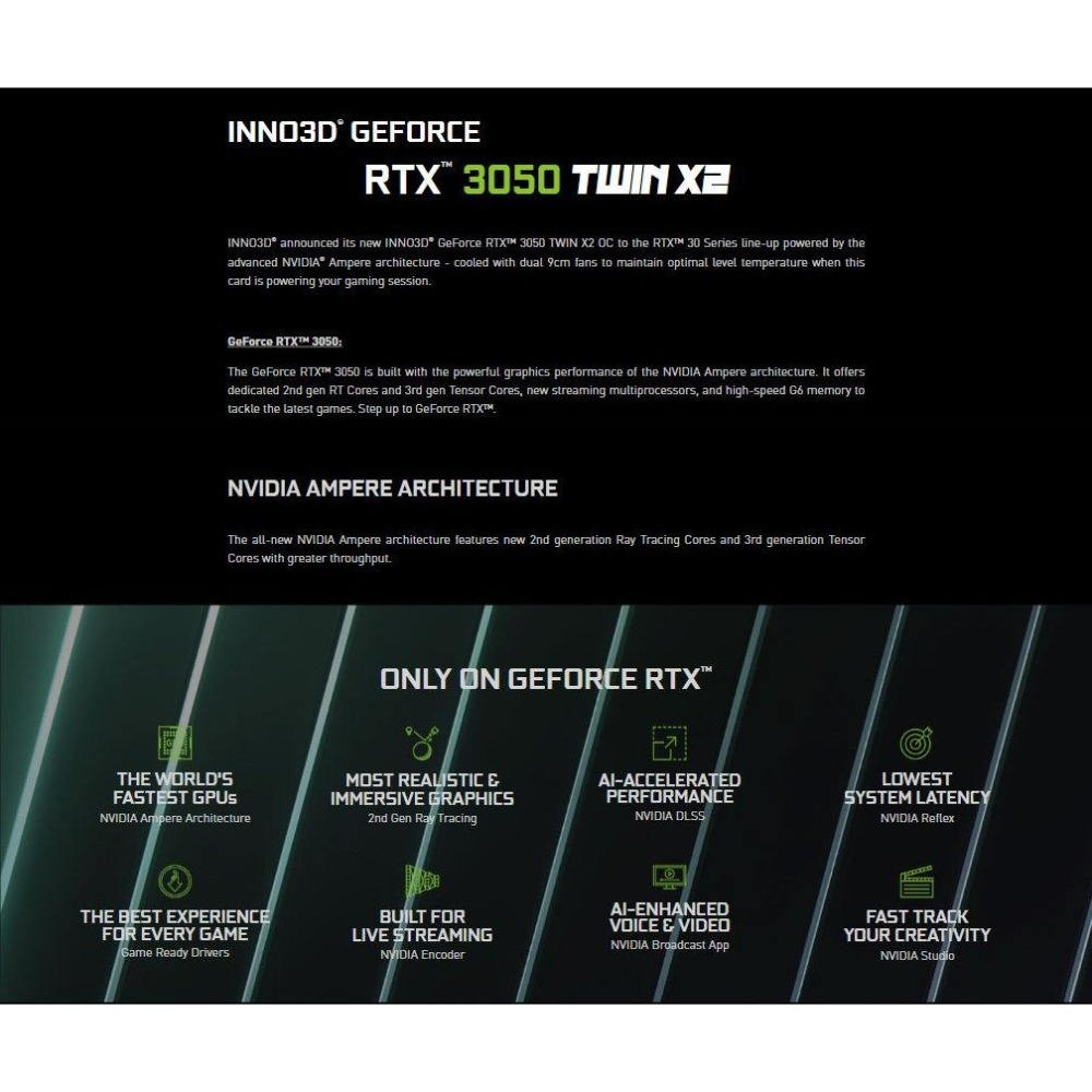INNO3D 映眾 RTX3050 6GB GDDR6 TWIN X2 顯示卡 RTX 3050 光華-細節圖4