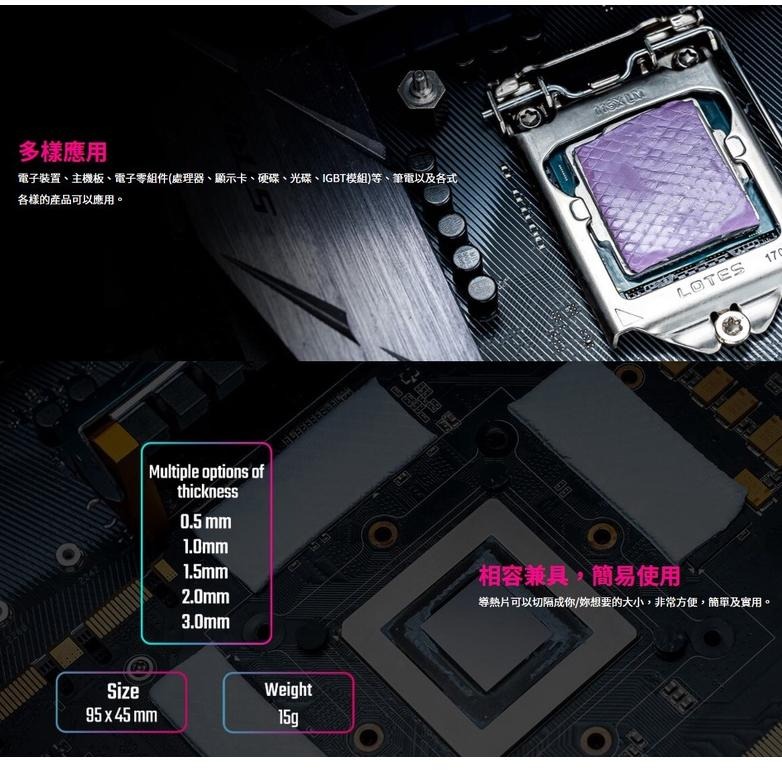 【熱銷款】Cooler Master 酷碼 Thermal Pad 矽膠導熱片 CPU 記憶體 顯示卡 SSD 可用-細節圖5
