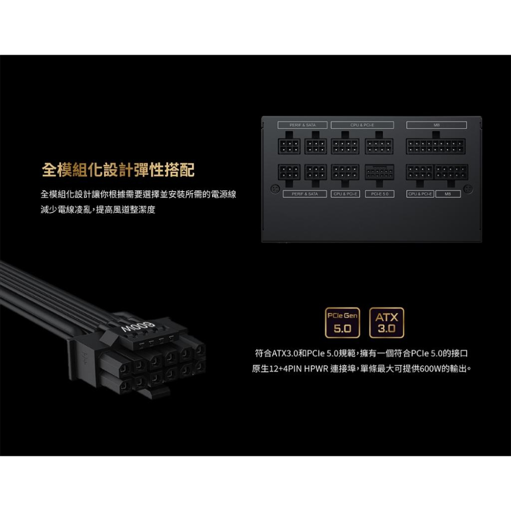 XIGMATEK 富鈞 ODIN 750W/850W 金牌 全模組 電源供應器 ATX3.0 光華商場-細節圖4