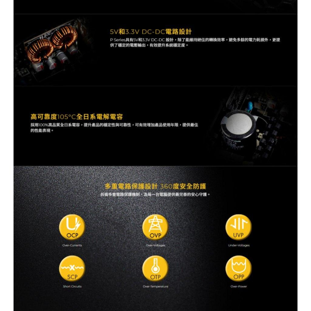 InWin 迎廣 P65－650W 金牌 電源供應器 全模組／5年保 電供 光華-細節圖5