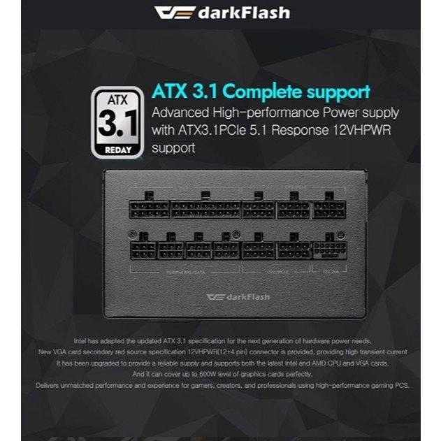 darkFlash 大飛 PMT750／PMT850－750W／850W 金牌 ATX3.1 電源供應器 十年保 光華-細節圖5