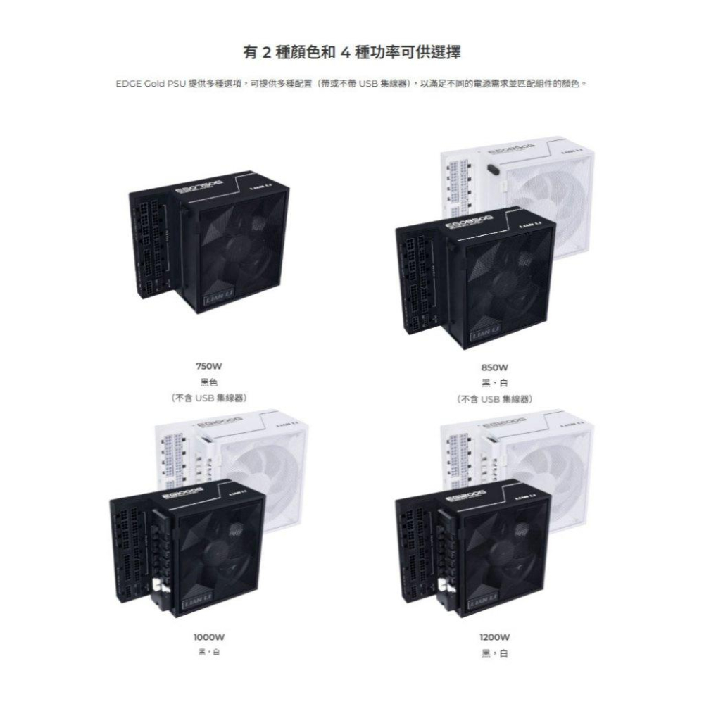 LIAN LI 聯力 EDGE GOLD－750W／850W／1000W／1200W ATX3.1 金牌 電源供應器-細節圖4