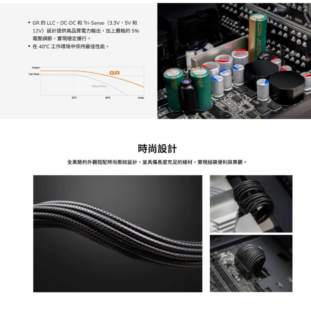 COUGAR 美洲獅 GR 750／850 金牌 ATX 3.1 電源供應器 五年保 全模組 PCIe 5.1 光華-細節圖7