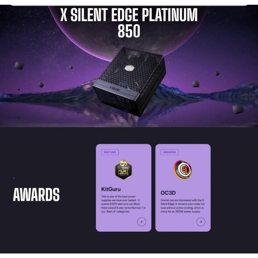 CoolerMaster 酷碼 X Silent Edge Platinum 850 白金牌 ATX3.1 電源供應器-細節圖3