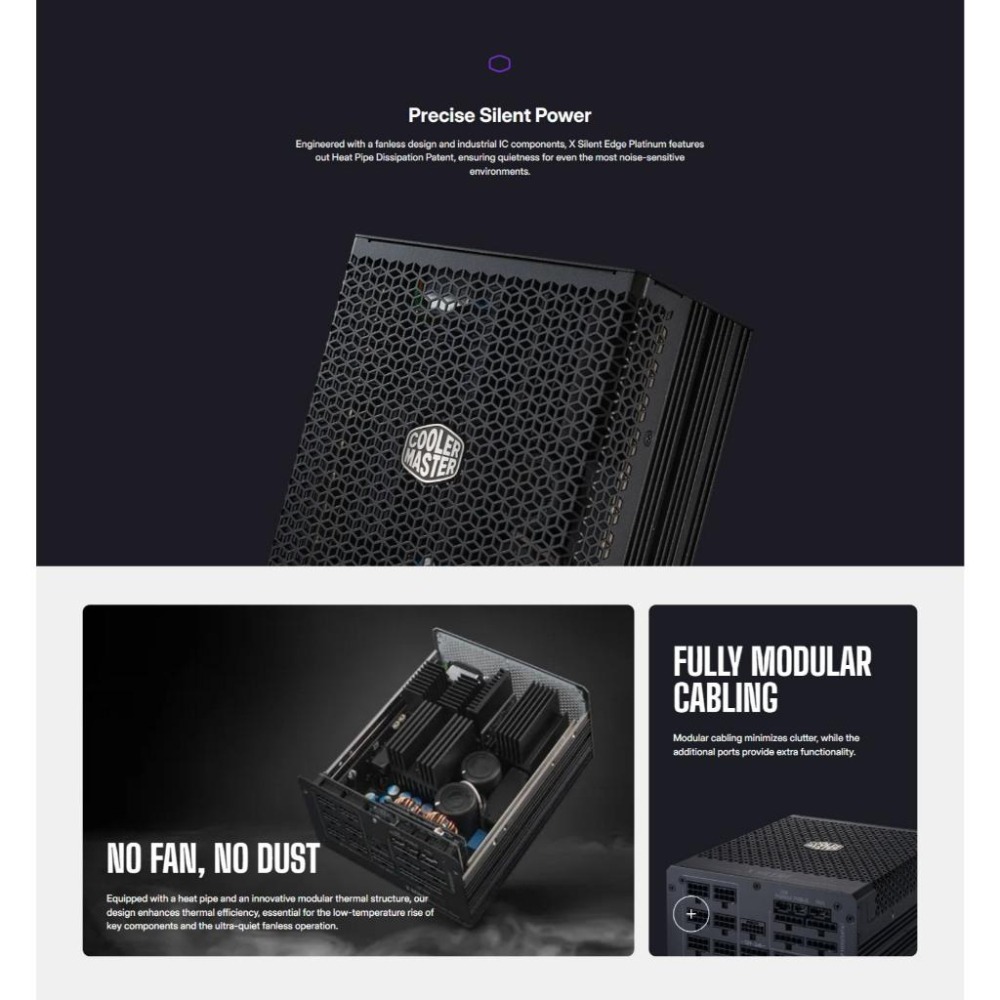 CoolerMaster 酷碼 X Silent Edge Platinum 850 白金牌 ATX3.1 電源供應器-細節圖4