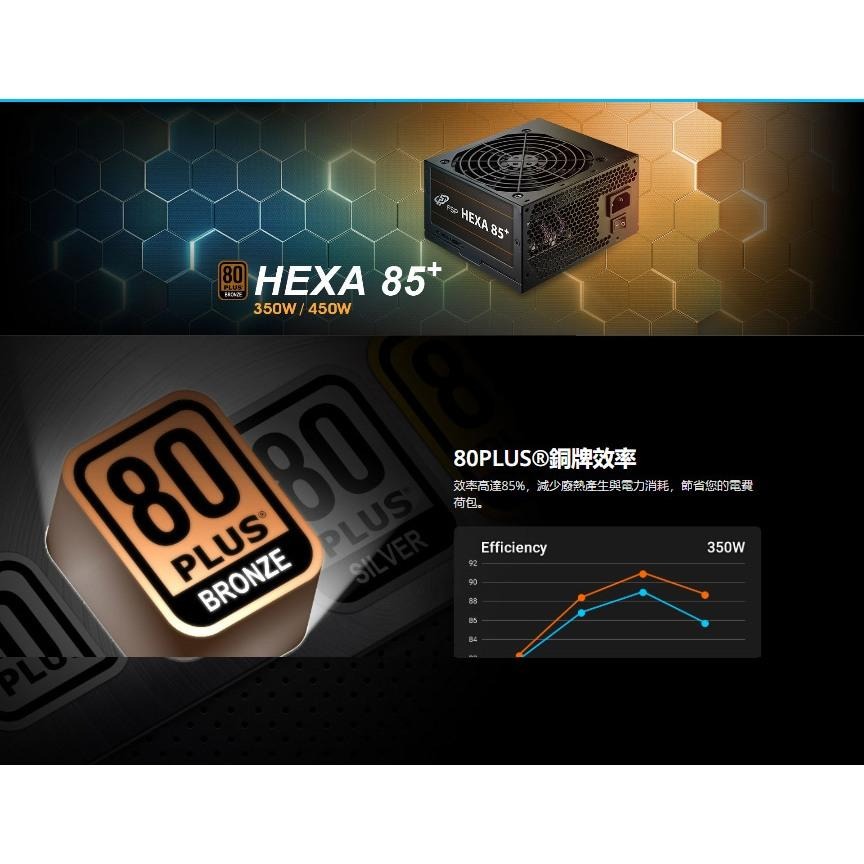 FSP 全漢 HEXA 85+ 聖武士 350W／550W／650W 銅牌 ATX 電源供應器 五年保 光華-細節圖3