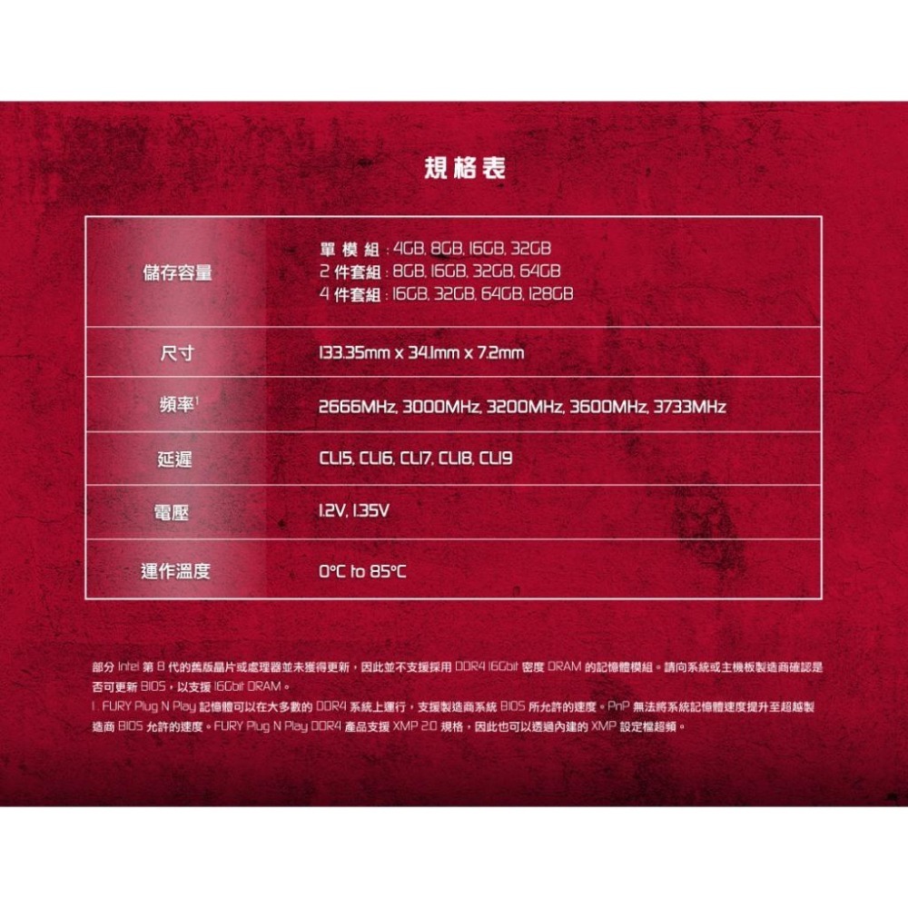 Kingston 金士頓 FURY Beast 獸獵者 DDR4／3200／C16／8G／16G／32G 桌上型記憶體-細節圖7