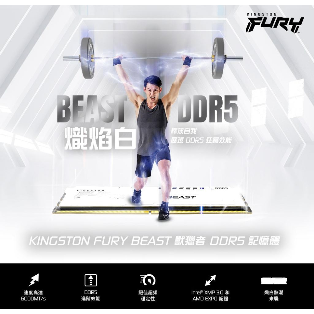 Kingston 金士頓 FURY 獸獵者 DDR5 6000 16GB*2 KF560C36BWEK2-32 -64-細節圖3