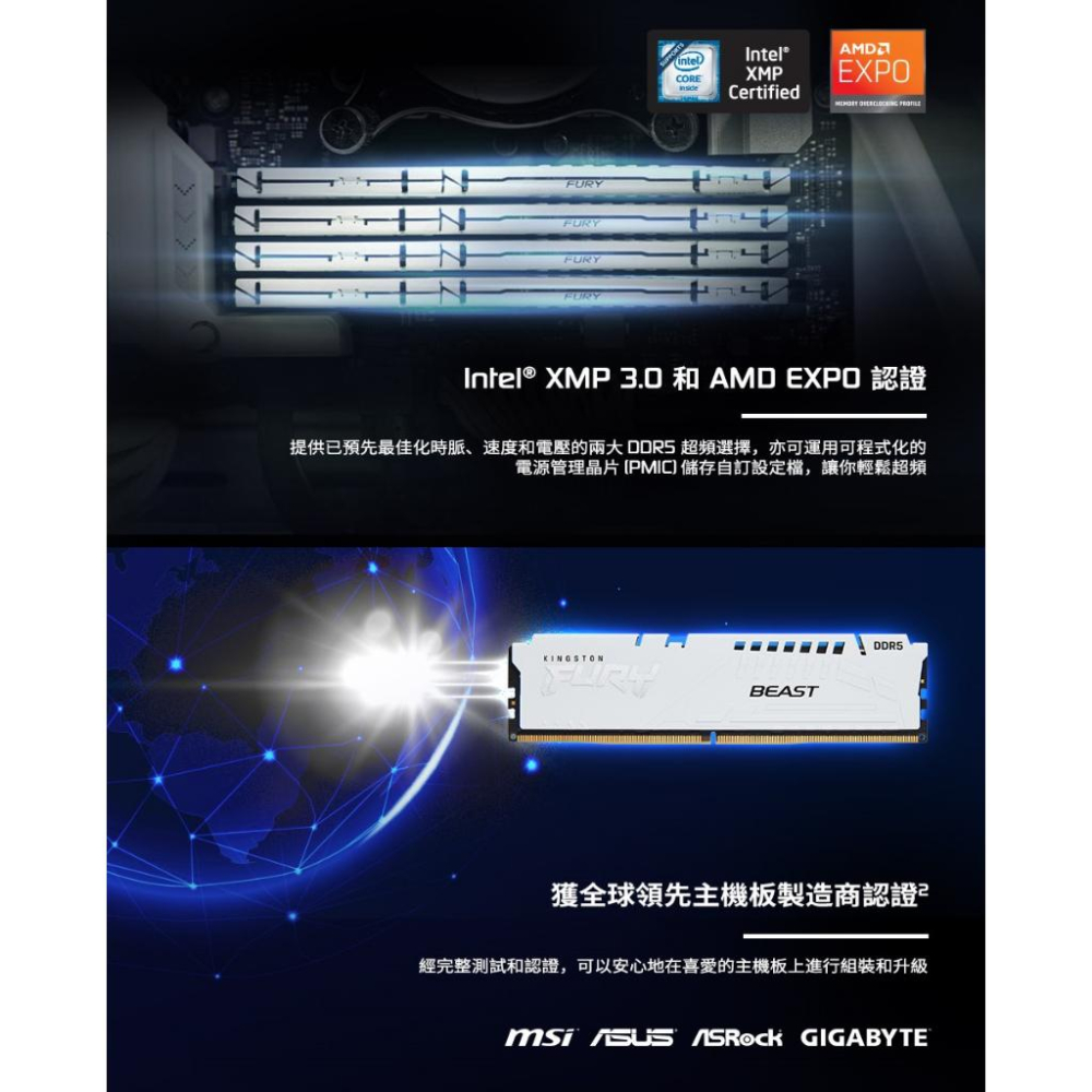 Kingston 金士頓 FURY 獸獵者 DDR5 6000 16GB*2 KF560C36BWEK2-32 -64-細節圖6