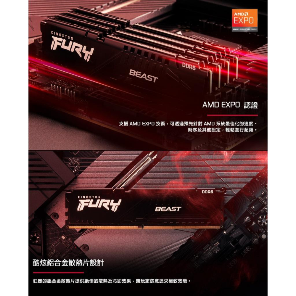 Kingston 金士頓 Beast 獸獵者 DDR5-5600 16G 32G KF556C36BBE-16 -32-細節圖3