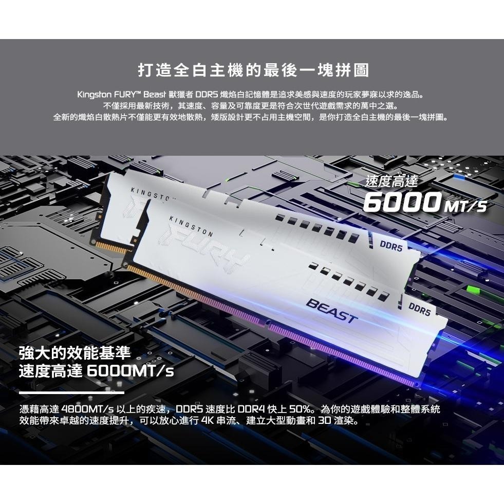 Kingston 金士頓 獸獵者 DDR5 5600 16G*2 32G*2 KF556C36BWEK2-32 -64-細節圖4