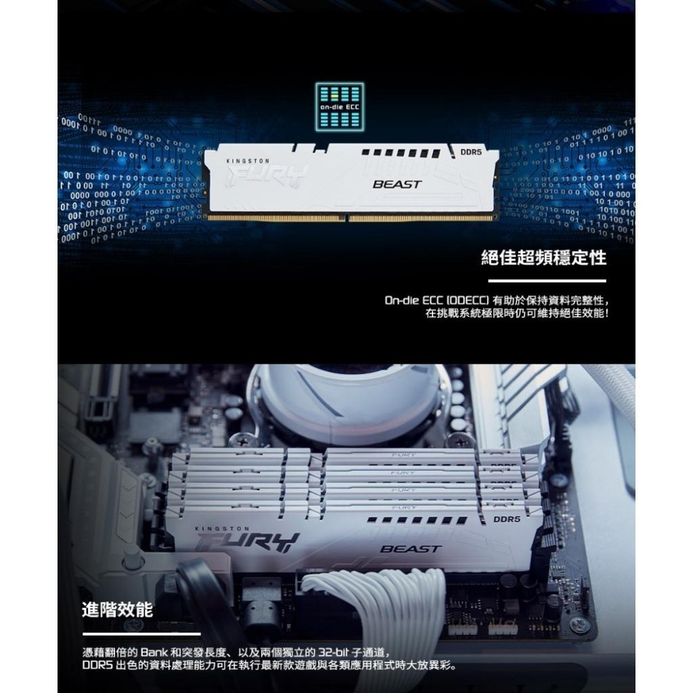 Kingston 金士頓 獸獵者 DDR5 5600 16G*2 32G*2 KF556C36BWEK2-32 -64-細節圖5