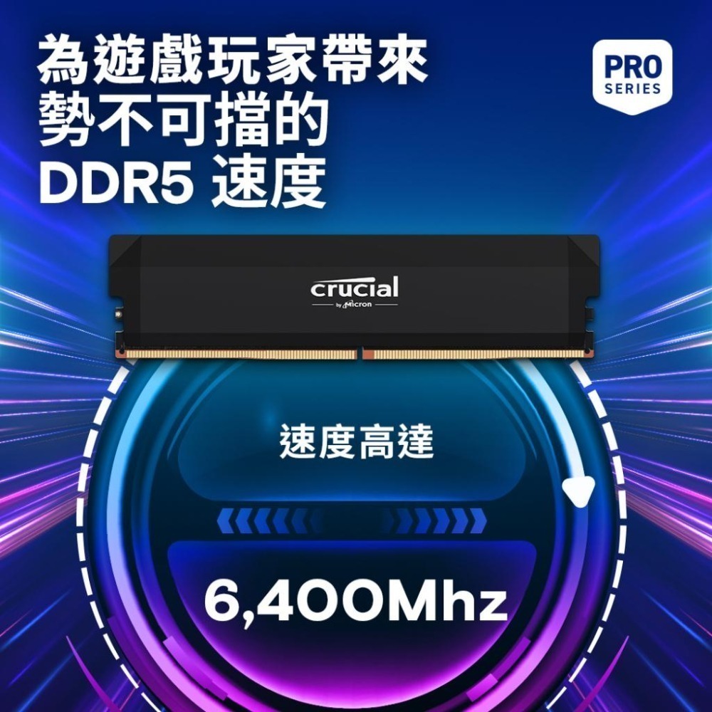 Micron 美光 Crucial PRO DDR5-6400／C40／64G(32G*2) 雙通道 桌上型記憶體 光華-細節圖3