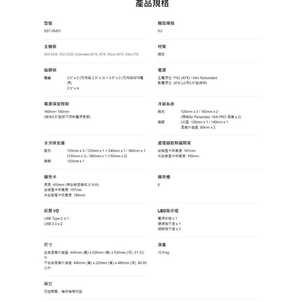 SilverStone 銀欣 SST-RM51 5U 機架式伺服器機殼 光華商場-細節圖6
