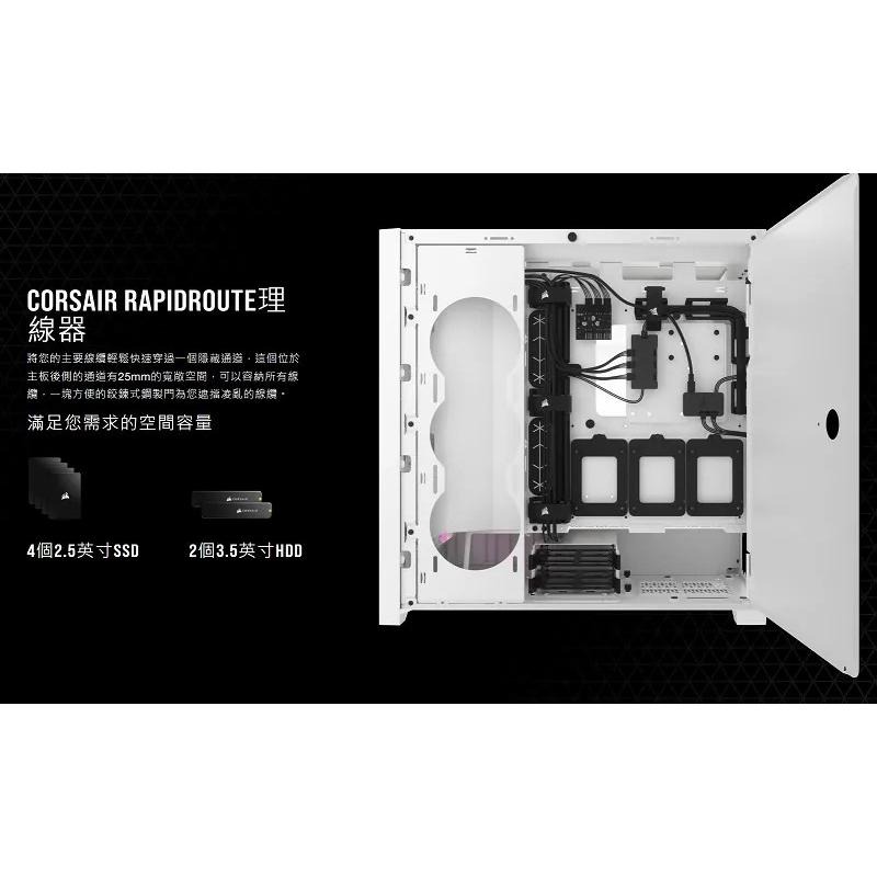 CORSAIR海盜船 iCUE 5000D RGB AIRFLOW 機殼 電腦機殼 黑色 白色 光華商場-細節圖5