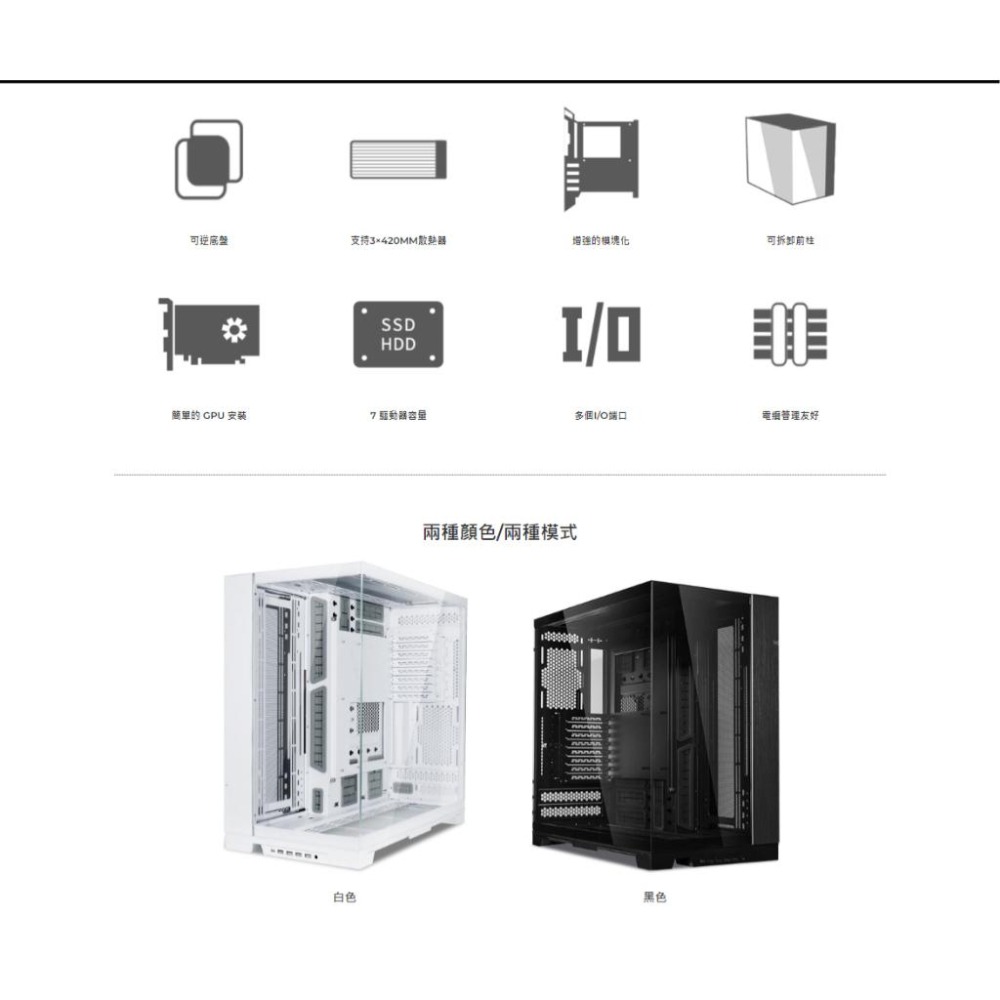 LIAN LI 聯力 O11 DYNAMIC EVO XL 機殼 鋼化玻璃 E-ATX O11DEXL-X/W O11D-細節圖3
