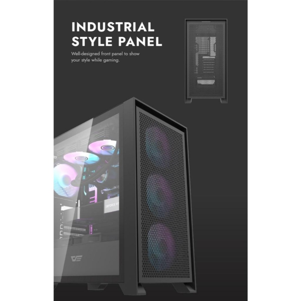 darkFlash 大飛 DRX70－ATX 電腦機殼 鐵網版 散熱高180 顯卡長350 ARGB風扇-細節圖5