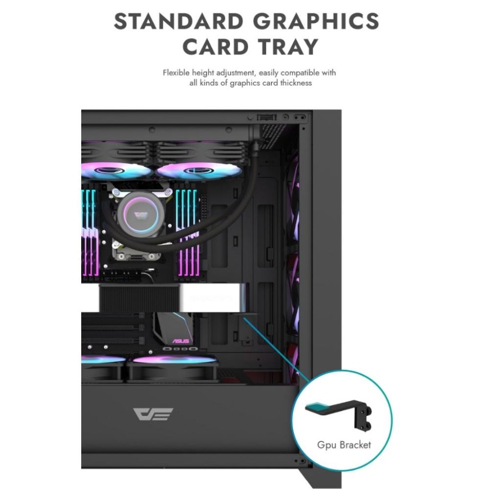 darkFlash 大飛 DRX70－ATX 電腦機殼 鐵網版 散熱高180 顯卡長350 ARGB風扇-細節圖6