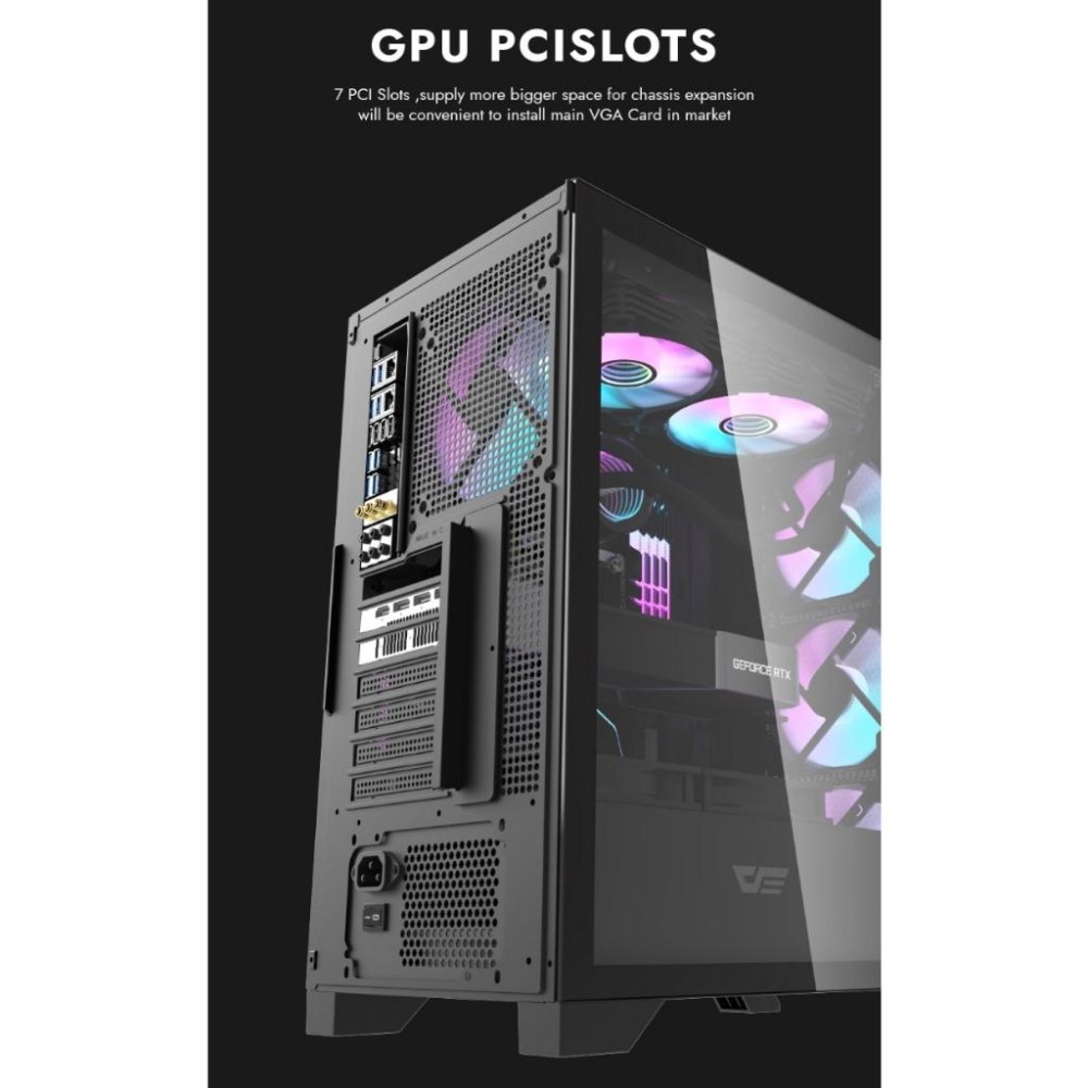 darkFlash 大飛 DRX70－ATX 電腦機殼 鐵網版 散熱高180 顯卡長350 ARGB風扇-細節圖7