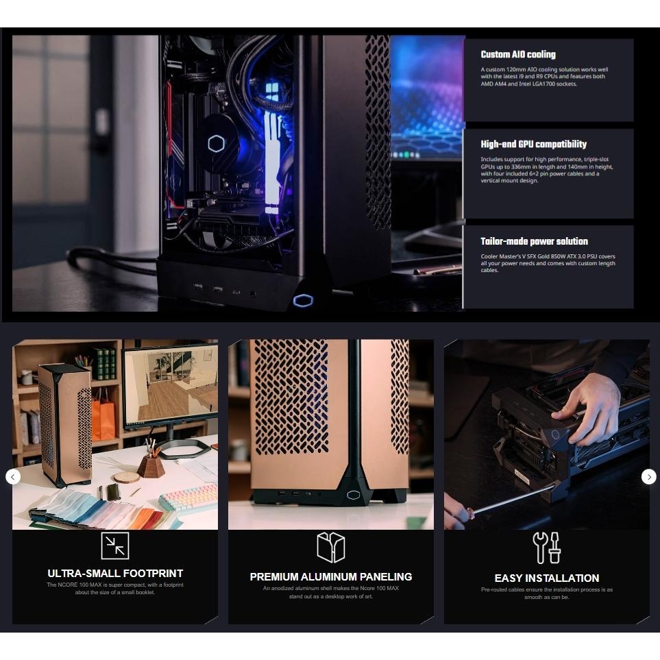 CoolerMaster 酷碼 Ncore 100 MAX 電腦機殼 附電源 水冷套件 ITX 顯卡長337 光華商場-細節圖4