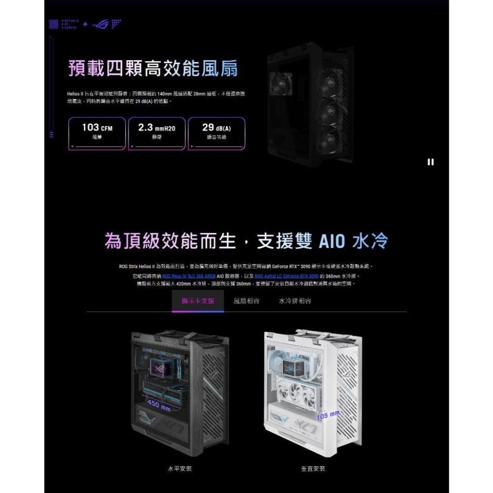 ASUS 華碩 ROG Strix Helios II－E-ATX 電競機殼 GX601S U高190／4x預裝風扇-細節圖5