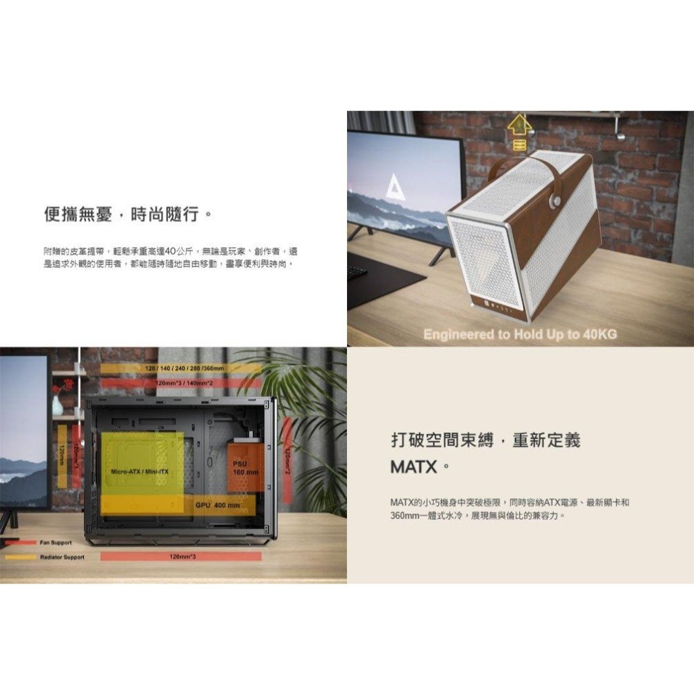 Montech 君主 Heritage PRO－M-ATX 電腦機殼 U高170／卡長400／4x預裝風扇 光華-細節圖4