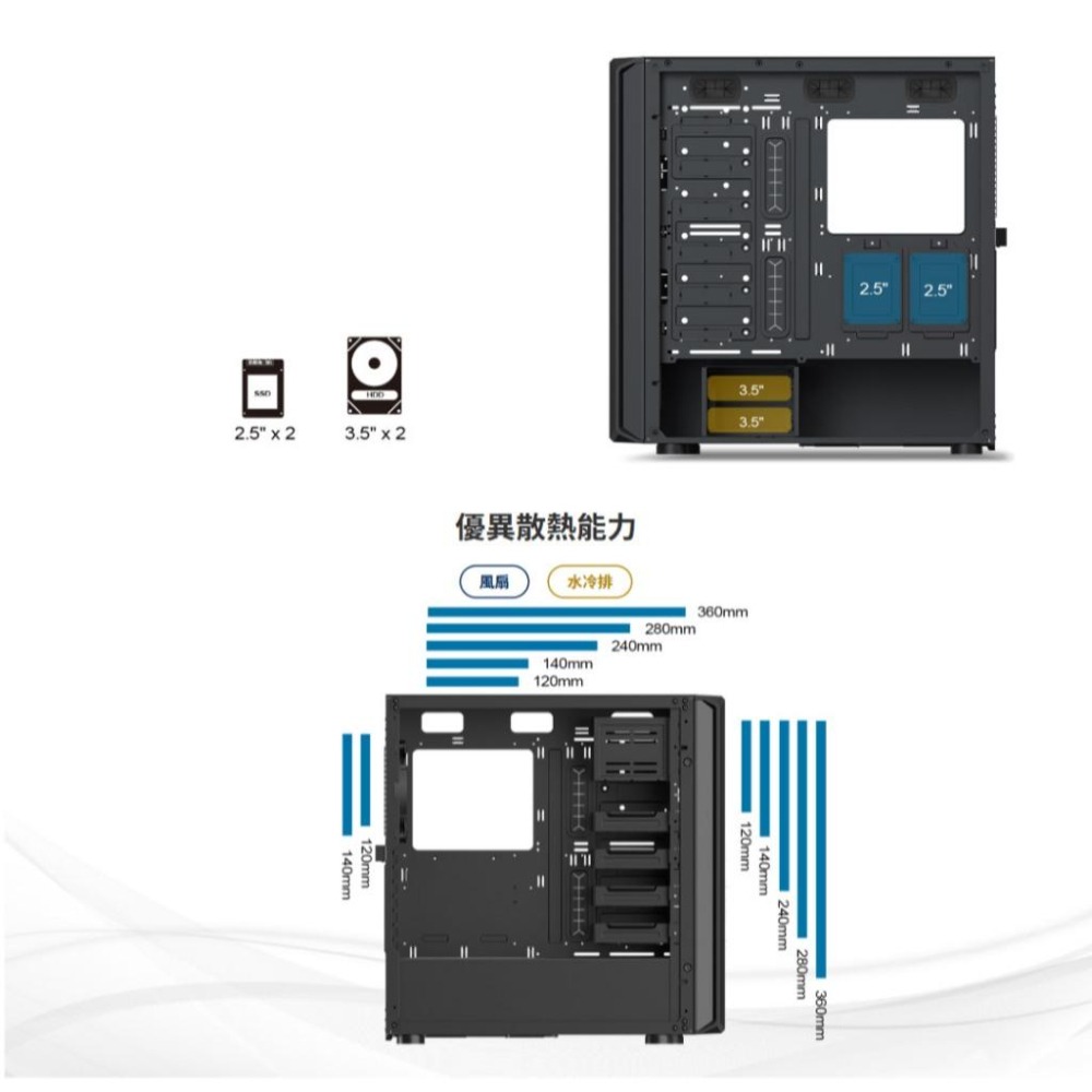 SilverStone 銀欣 SETA D1－E-ATX 電腦機殼 U高182／卡長394／3x預裝風扇 光華-細節圖6