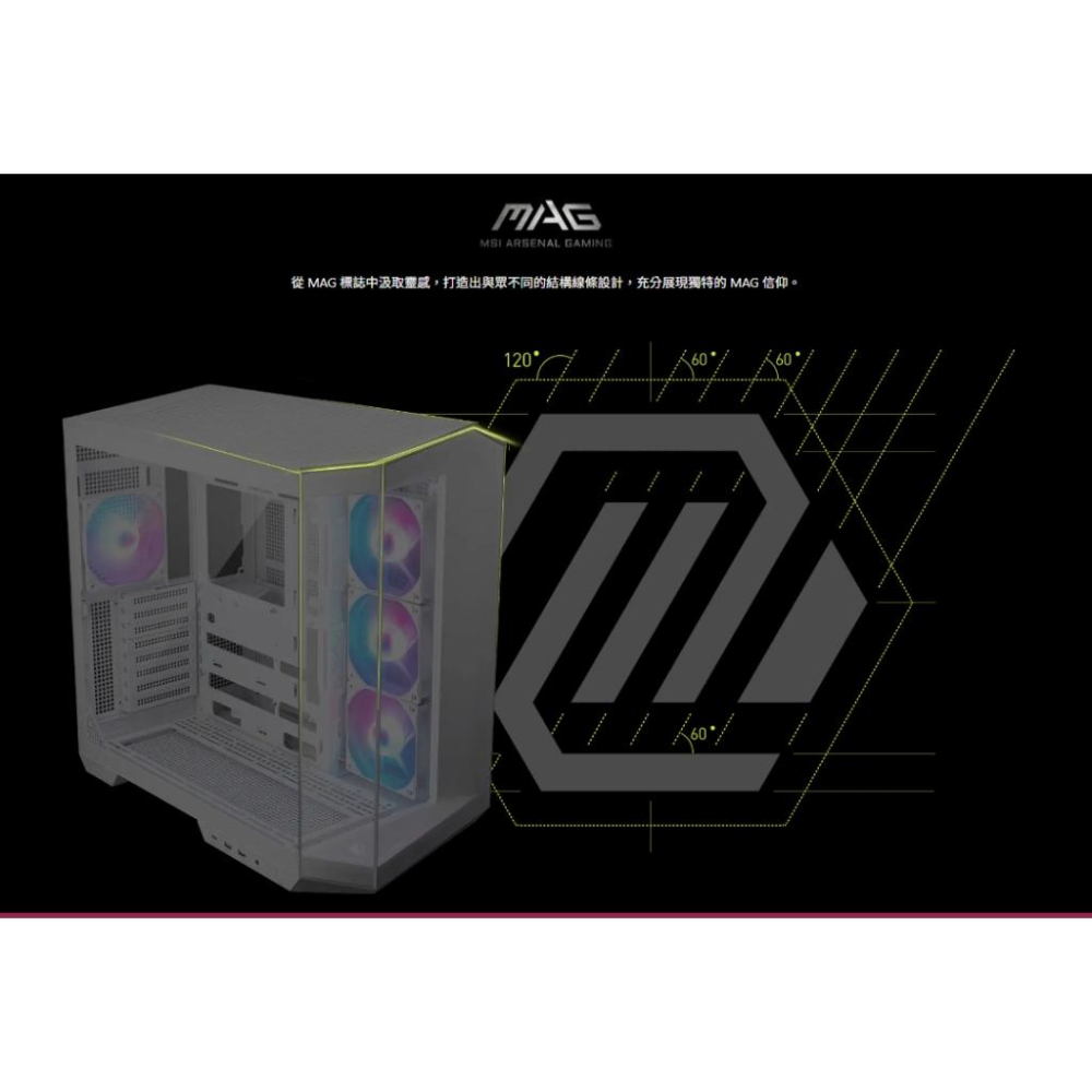 【熱銷】MSI 微星 MAG PANO 100R PZ－ATX 電腦機殼 卡長380 U高166 4x預裝扇 光華-細節圖4