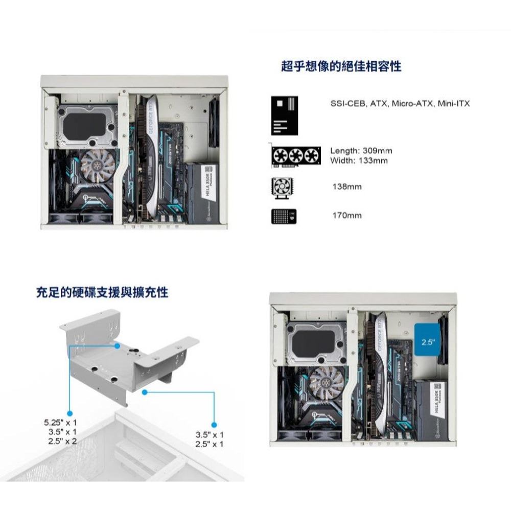SilverStone 銀欣 FLP01－ATX HTPC復古機箱 U高138／1x預裝風扇 電腦機殼 光華商場 公司貨-細節圖5