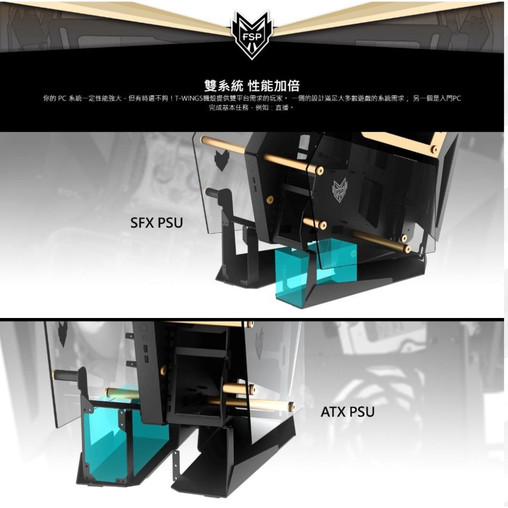 FSP 全漢 T-Wings (CMT710) E-ATX 電腦機殼 雙系統／U高155／卡長380 光華商場 公司貨-細節圖5