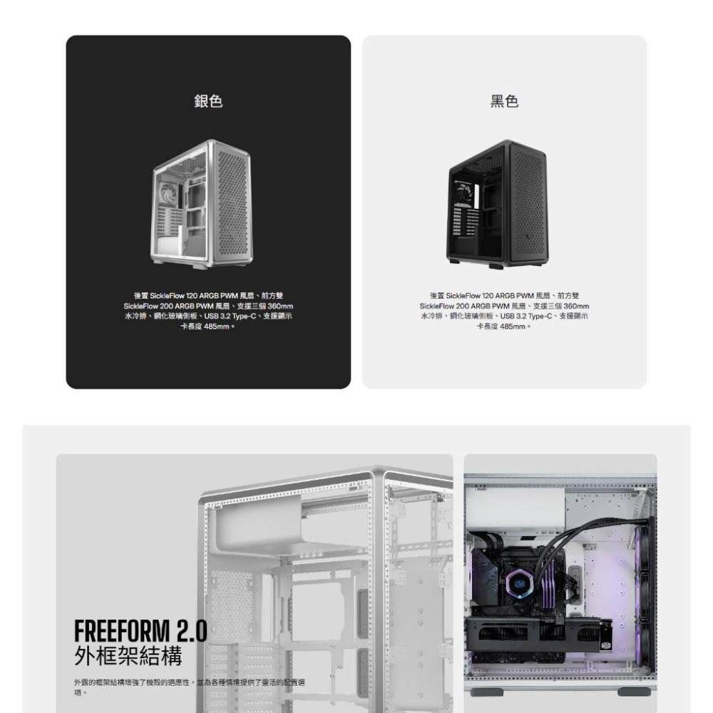 CoolerMaster 酷碼 MasterFrame 600 Mesh－E-ATX 電腦機殼 卡長485／3x預裝風扇-細節圖4