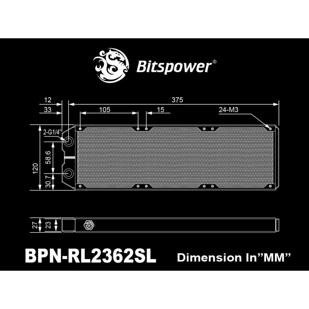 Bitspower Leviathan II 360 Radiator 二代 水冷排 厚排 薄排-細節圖5