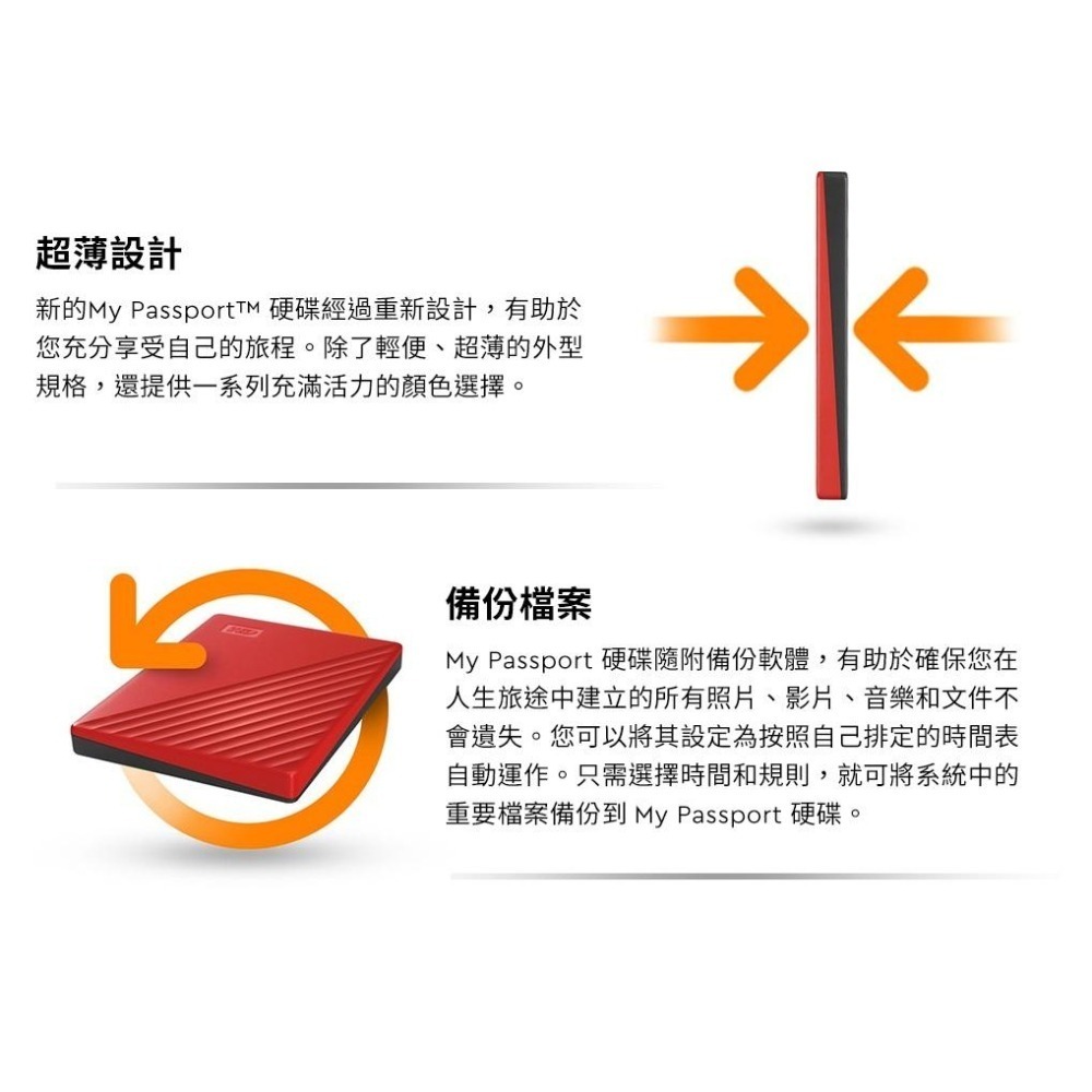【支援MAC 熱銷款】WD My Passport 2.5吋 行動硬碟 外接硬碟 1TB 2TB 4TB 5TB 6TB-細節圖4