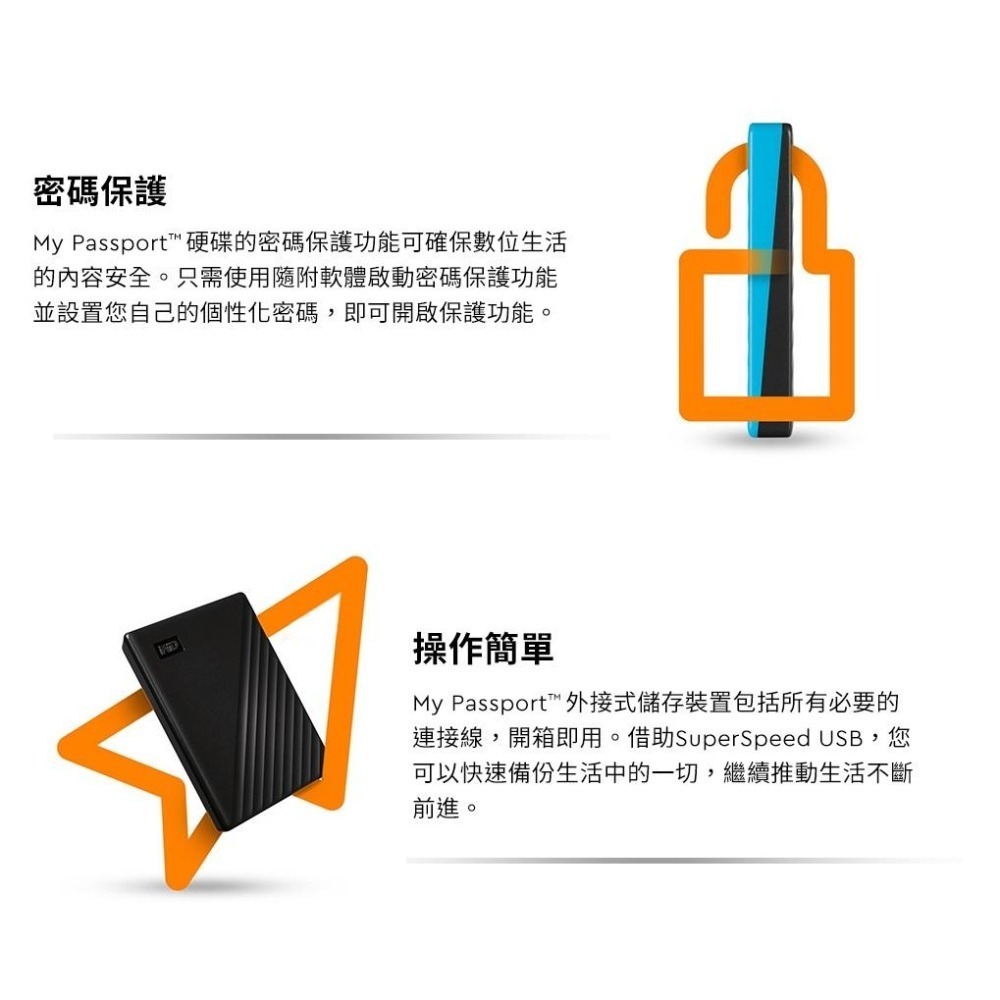 【支援MAC 熱銷款】WD My Passport 2.5吋 行動硬碟 外接硬碟 1TB 2TB 4TB 5TB 6TB-細節圖5