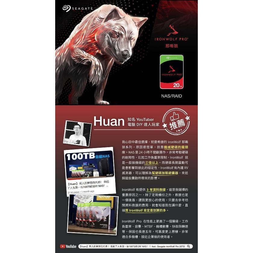 Seagate IronWolf Pro ST20000NT001 20TB 3.5吋 NAS硬碟 內接硬碟 光華商場-細節圖3