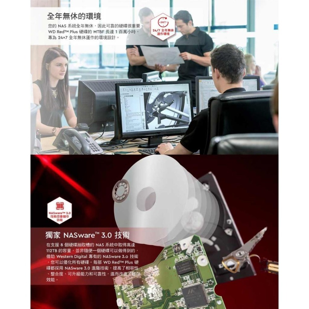 【熱銷款】WD 紅標Plus 2TB/5400轉/64MB/3.5吋/3Y (WD20EFPX) NAS硬碟 光華商場-細節圖5