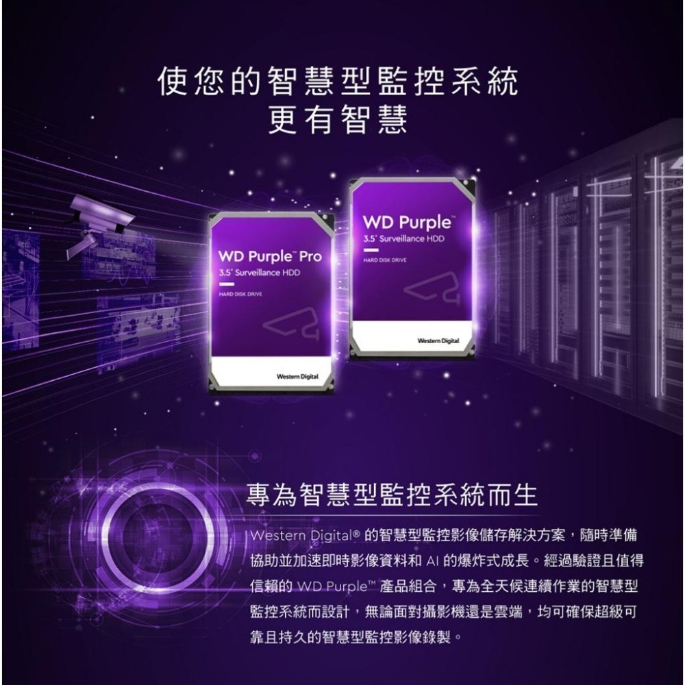 WD 威騰 Purple 紫標 3.5吋 HDD 監控硬碟 1TB/2TB/4TB/6TB/8TB Pro 光華商場-細節圖3