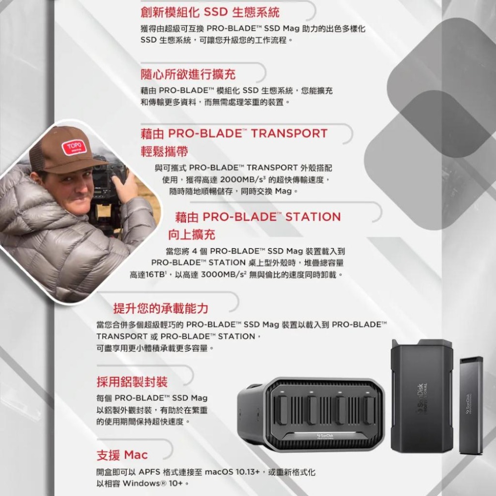 SanDisk PRO-BLADE TRANSPORT 1TB/2TB/4TB 外接式硬碟 USB-C 行動硬碟 光華-細節圖6