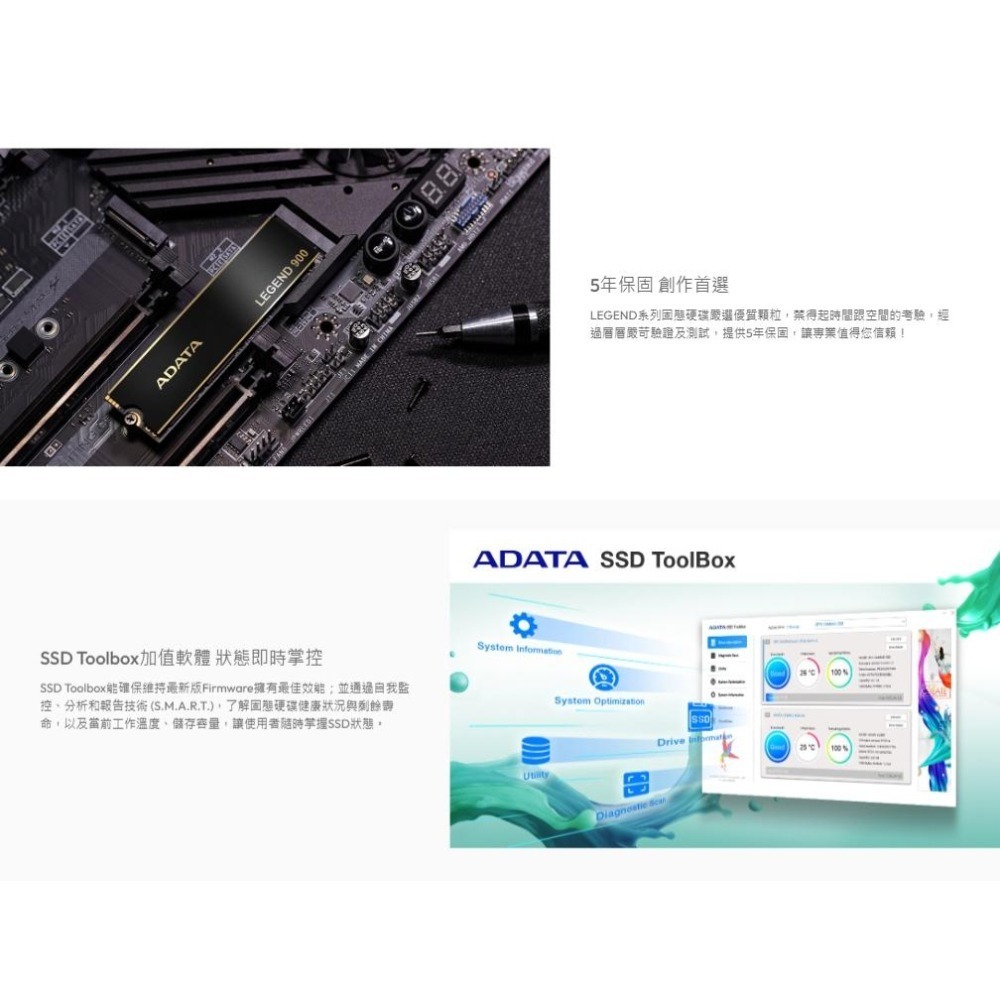 【支援PS5】ADATA 威剛 LEGEND 900－512GB/1TB/2TB PCIe4.0 M.2 SSD固態硬碟-細節圖7