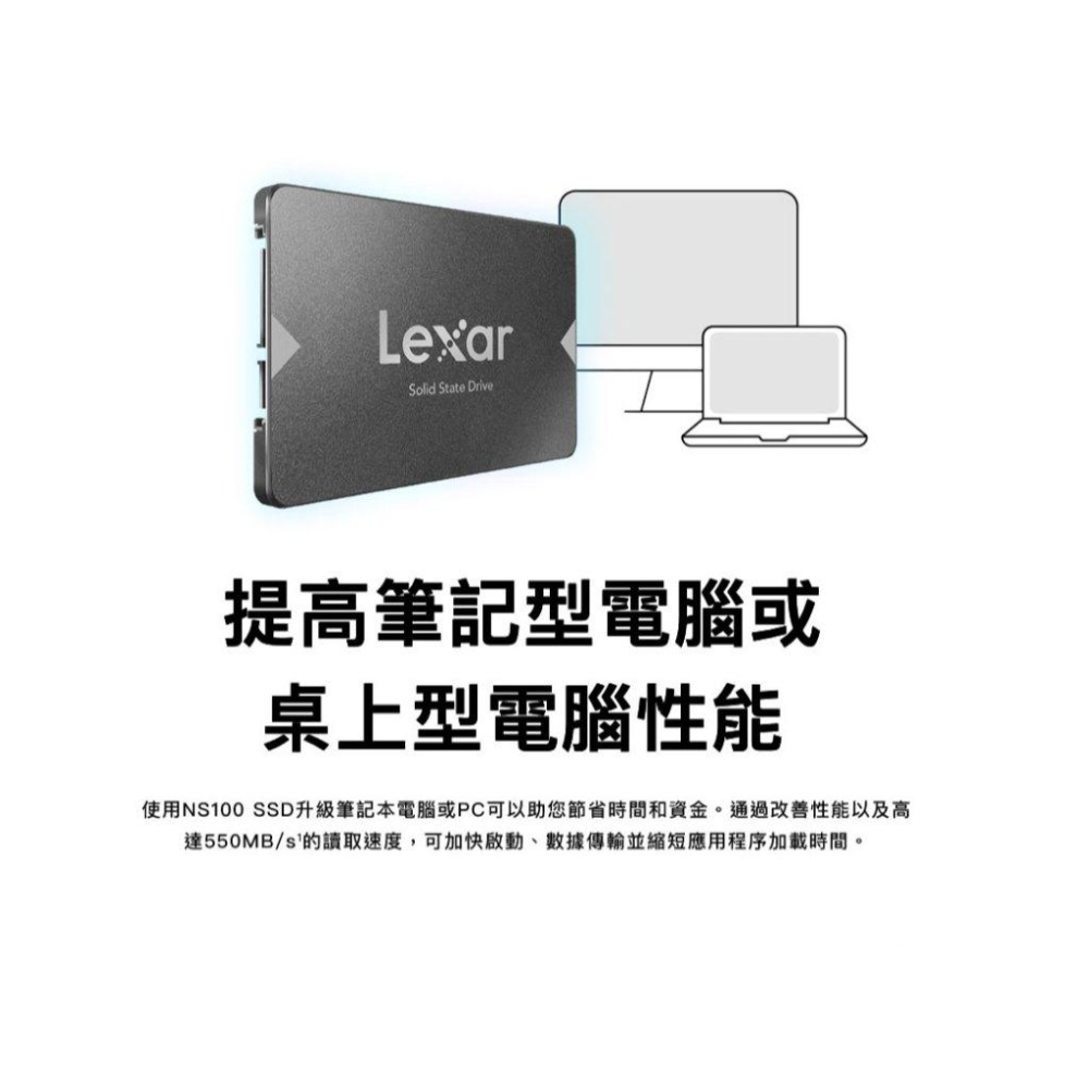 Lexar 雷克沙 NS100－512G／1TB／2TB 2.5吋 SSD 固態硬碟 SATA III 光華商場 公司貨-細節圖4