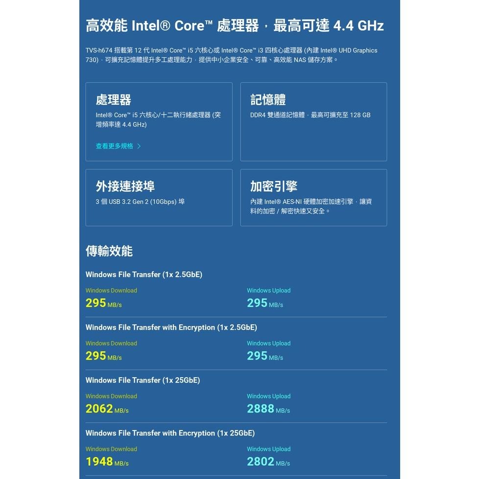 QNAP 威聯通 TVS-H674-I5-32G NAS 網路儲存伺服器 不含硬碟 光華商場-細節圖5