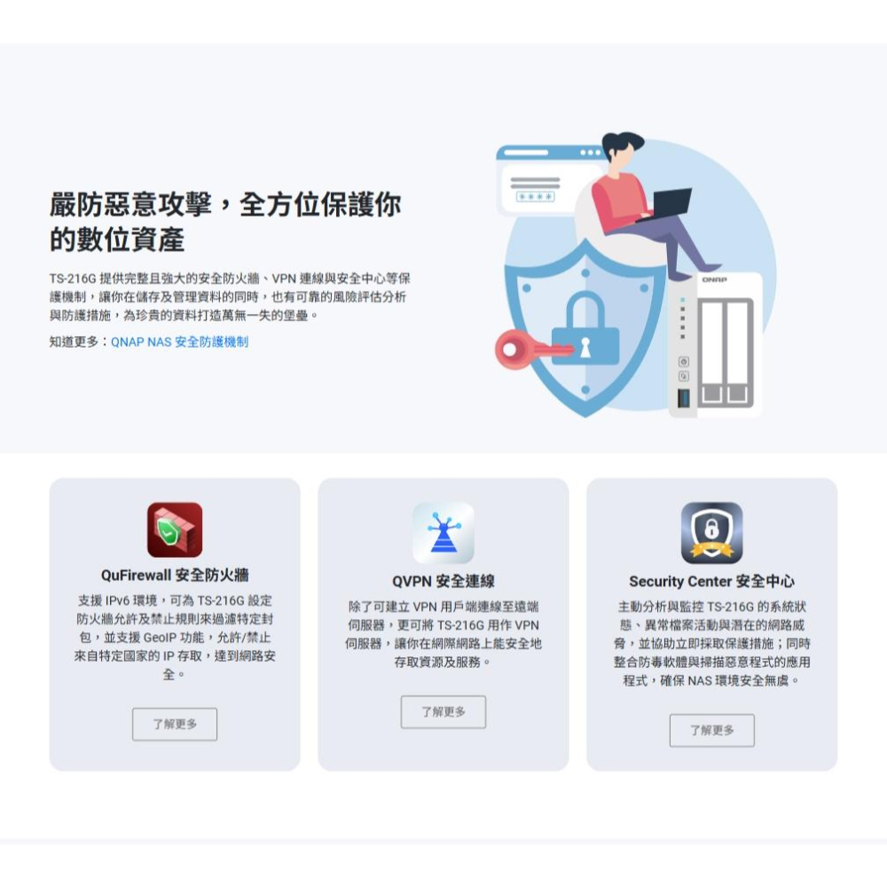QNAP 威聯通 TS-216G－2-Bay NAS 網路儲存伺服器 2.5 GbE NAS系統 雲端硬碟 光華-細節圖8