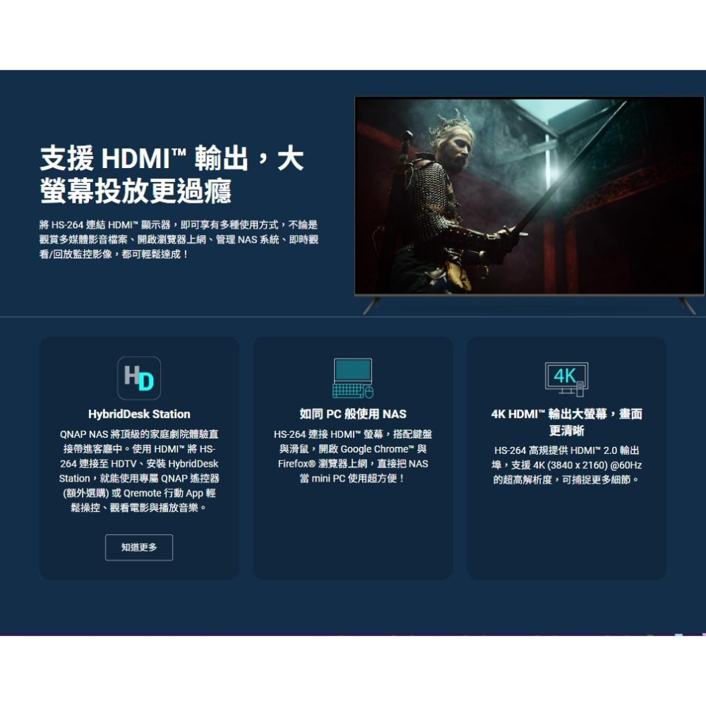 QNAP 威聯通 HS-264-8G－2-Bay NAS 網路儲存伺服器 NAS系統 靜音 無風扇 雲端硬碟 光華-細節圖6