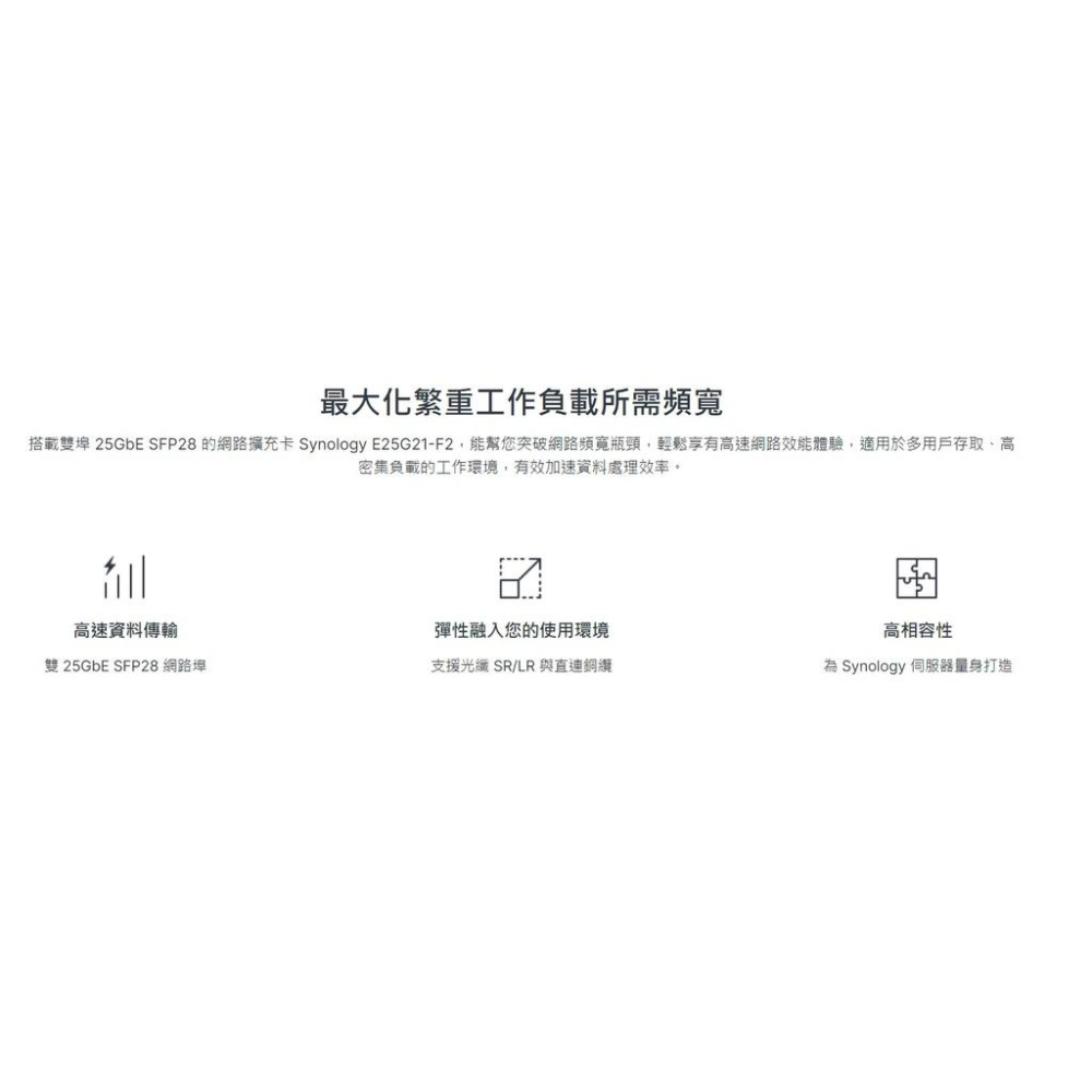 Synology 群暉 E25G21-F2 NAS 網路卡 25GbE SFP28 五年保固 光華商場【現貨熱銷】-細節圖3