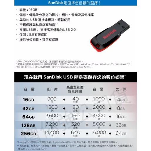 SanDisk Cruzer Blade CZ50 USB 隨身碟 8GB/16GB 8G 16G 迷你 輕巧 光華商場-細節圖4