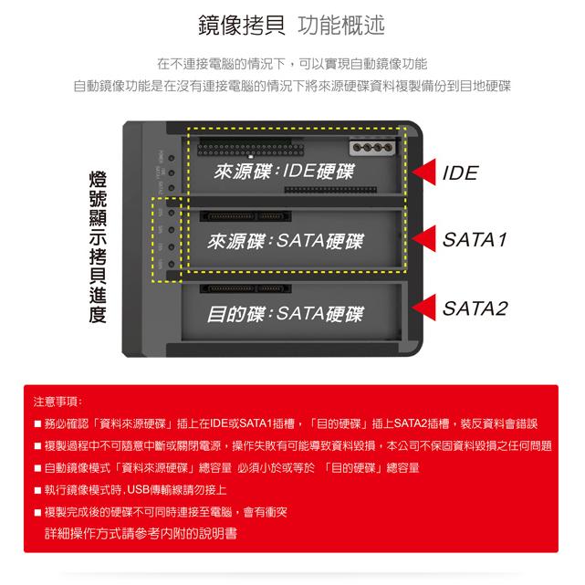 伽利略 2535B-U3I2S USB3.0 2.5/3.5 3插槽 硬碟座 (雙SATA+IDE) 光華商場 公司貨-細節圖6