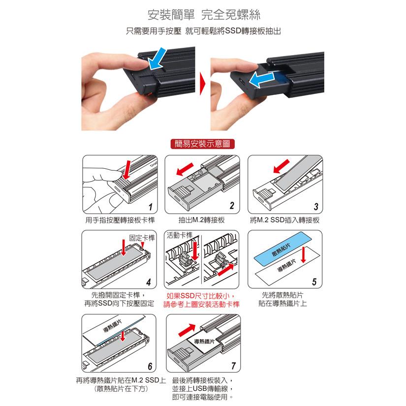 伽利略 M2NVU32 M.2雙規 to USB3.2 Gen2 Type-C 附C+A傳輸線 光華商場 公司貨-細節圖5