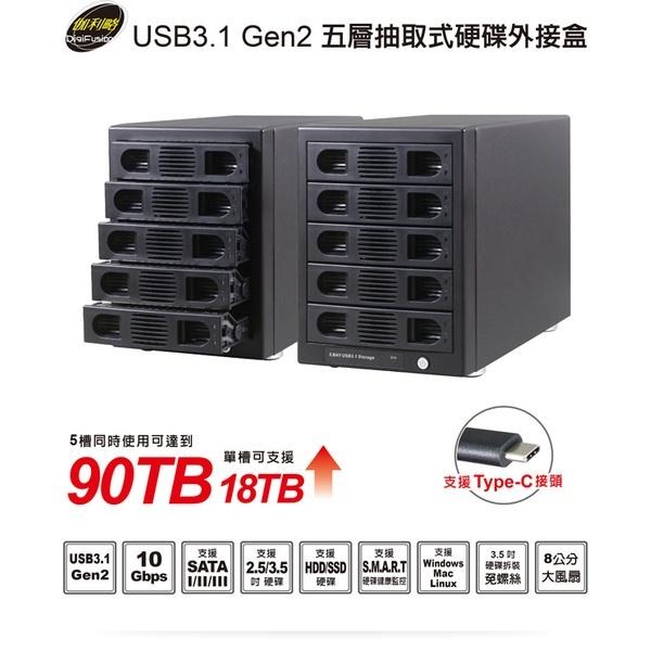 伽利略 35D-U315 35D-U3ES Type-C USB3.1 Gen2 五層抽取式硬碟外接盒 光華商場-細節圖5
