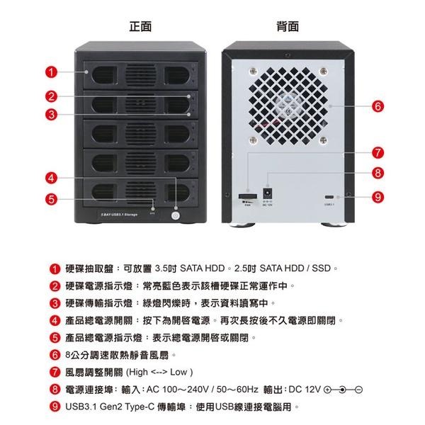 伽利略 35D-U315 35D-U3ES Type-C USB3.1 Gen2 五層抽取式硬碟外接盒 光華商場-細節圖8